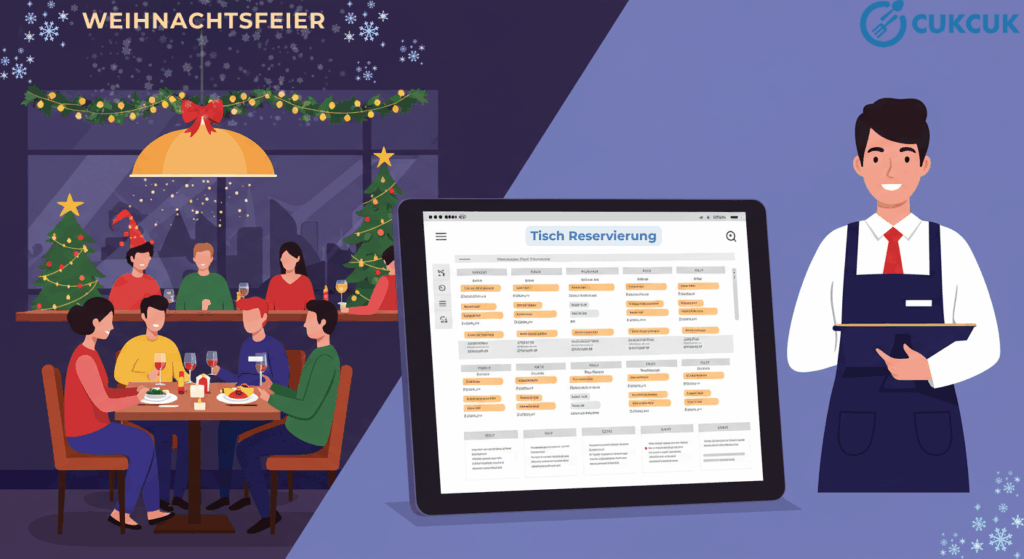 Reservierungen für Weihnachtsfeiern in Restaurant