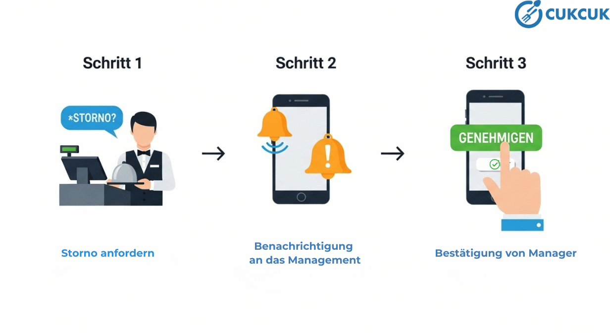 Stornoverwaltung in Schritte