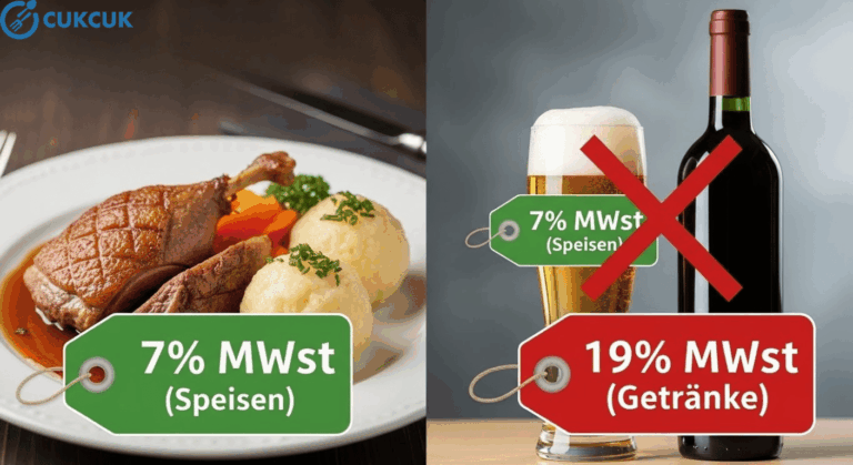 Die 7% gelten für alles (auch Getränke)
